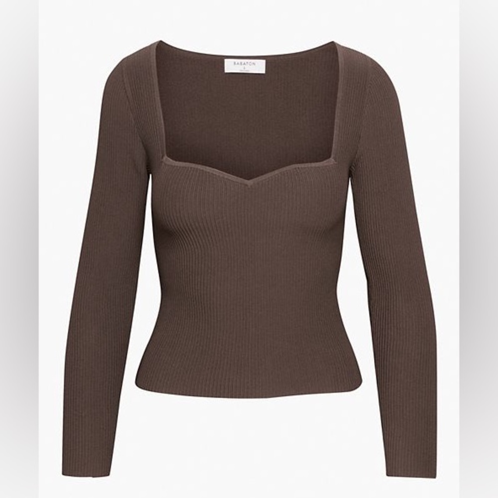 Sculpt Knit Sweetheart Top Rich Mocha Brown